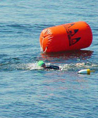openwater swimming near course buoys