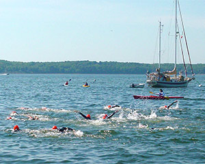 swimmers and kayakers